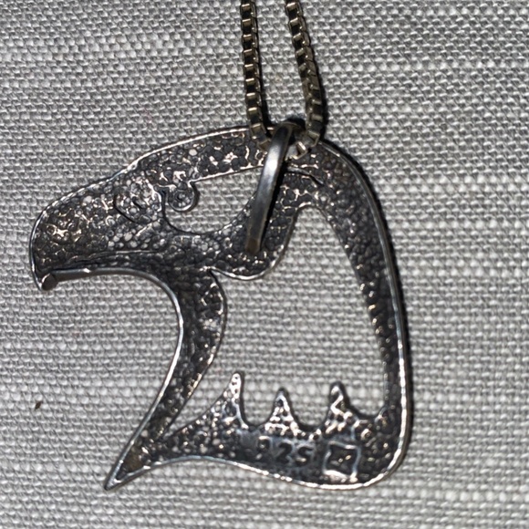 Sterling silver American Eagle Pendant and necklace chain - Picture 2 of 4